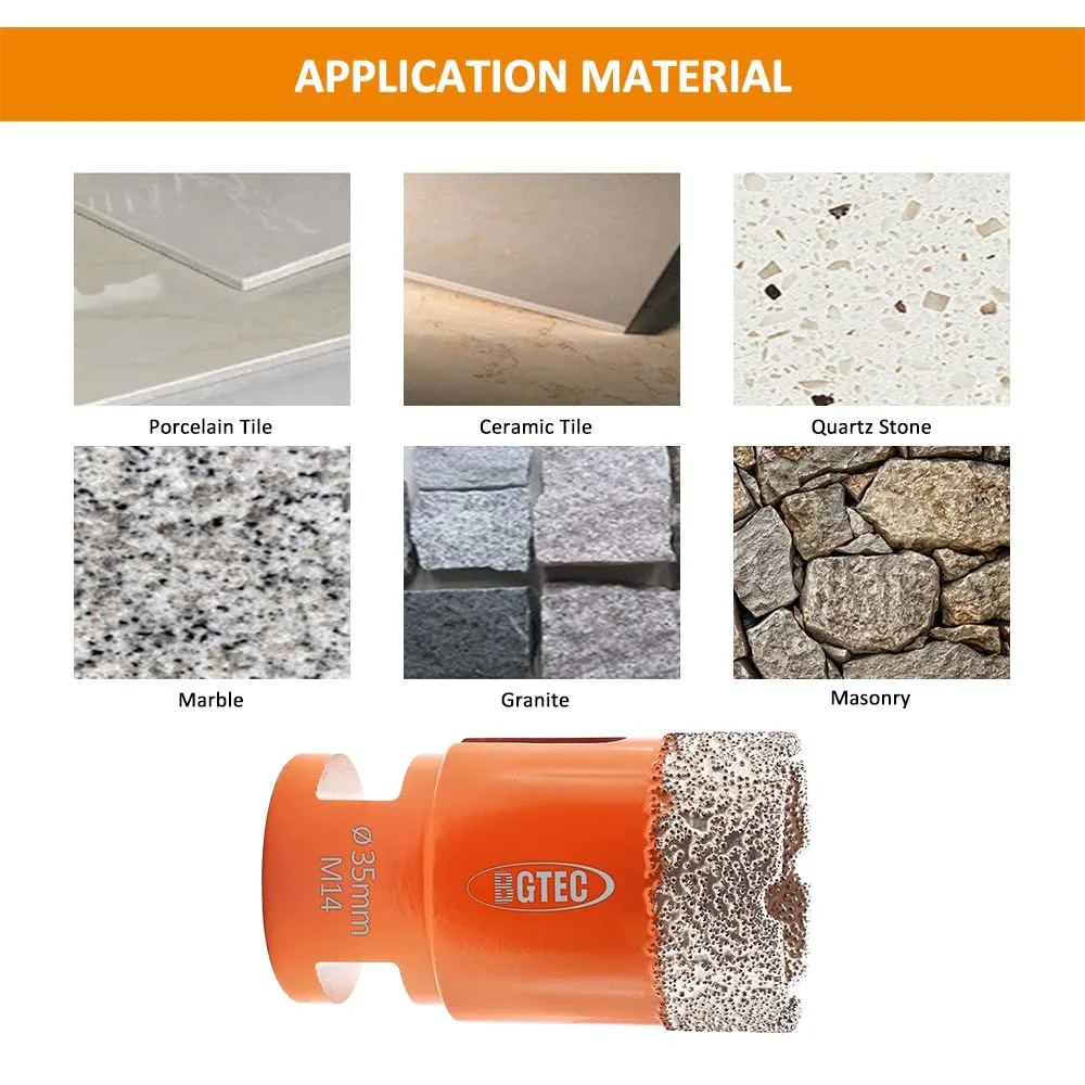 BGTEC Fresa Diamantata 90 mm M14 a Secco per Gres e Marmo