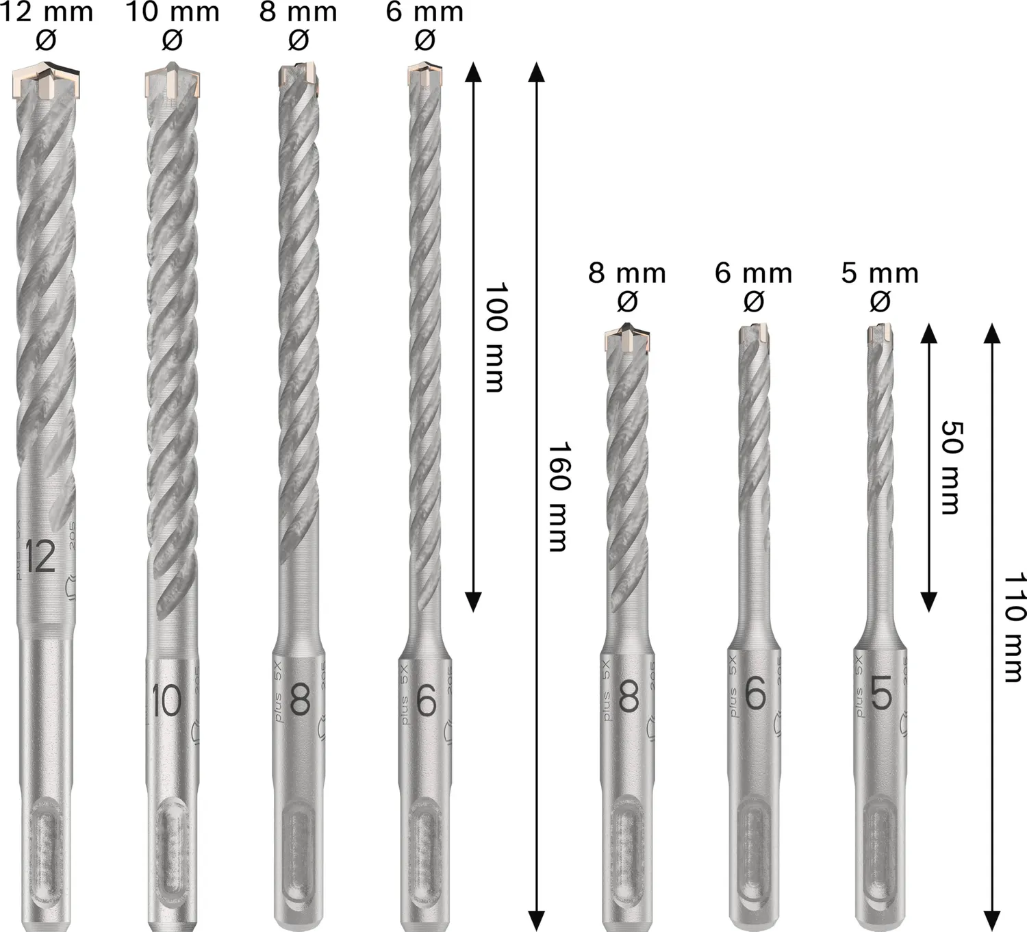 Bosch Expert SDS plus-5X punte cemento 7 pz set