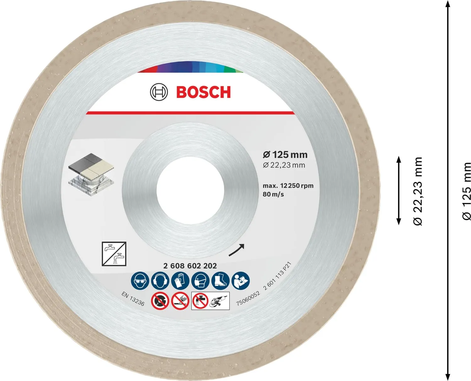 Bosch Expert Ceramic disco diamantato 125 mm ceramica uso secco