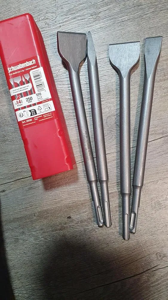 Schwabenbach SDS-Plus Set Scalpelli 250 mm 4 Pezzi per Cemento
