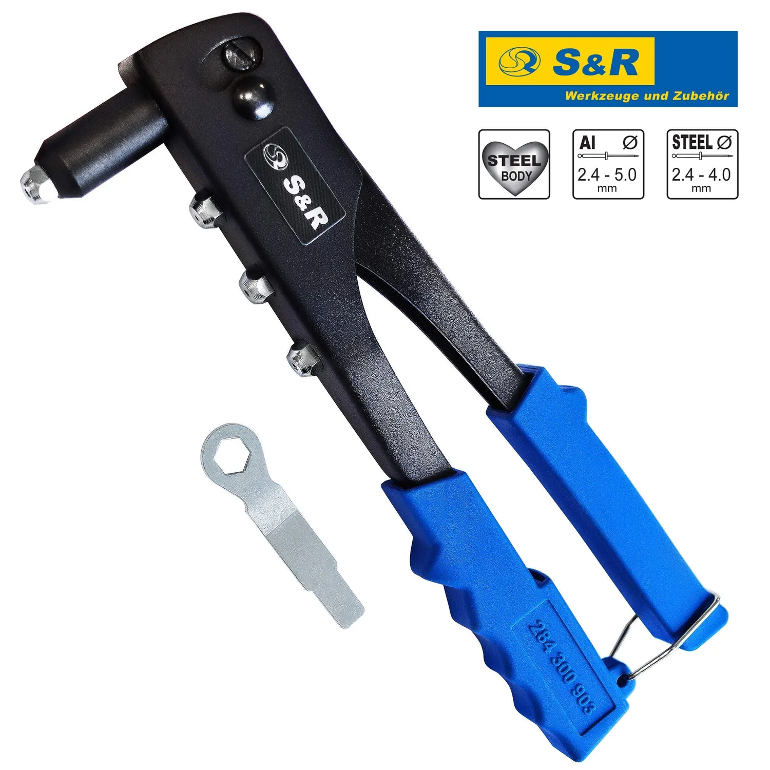 S&R Rivettatrice Manuale Professionale pinza rivetti testina lunga