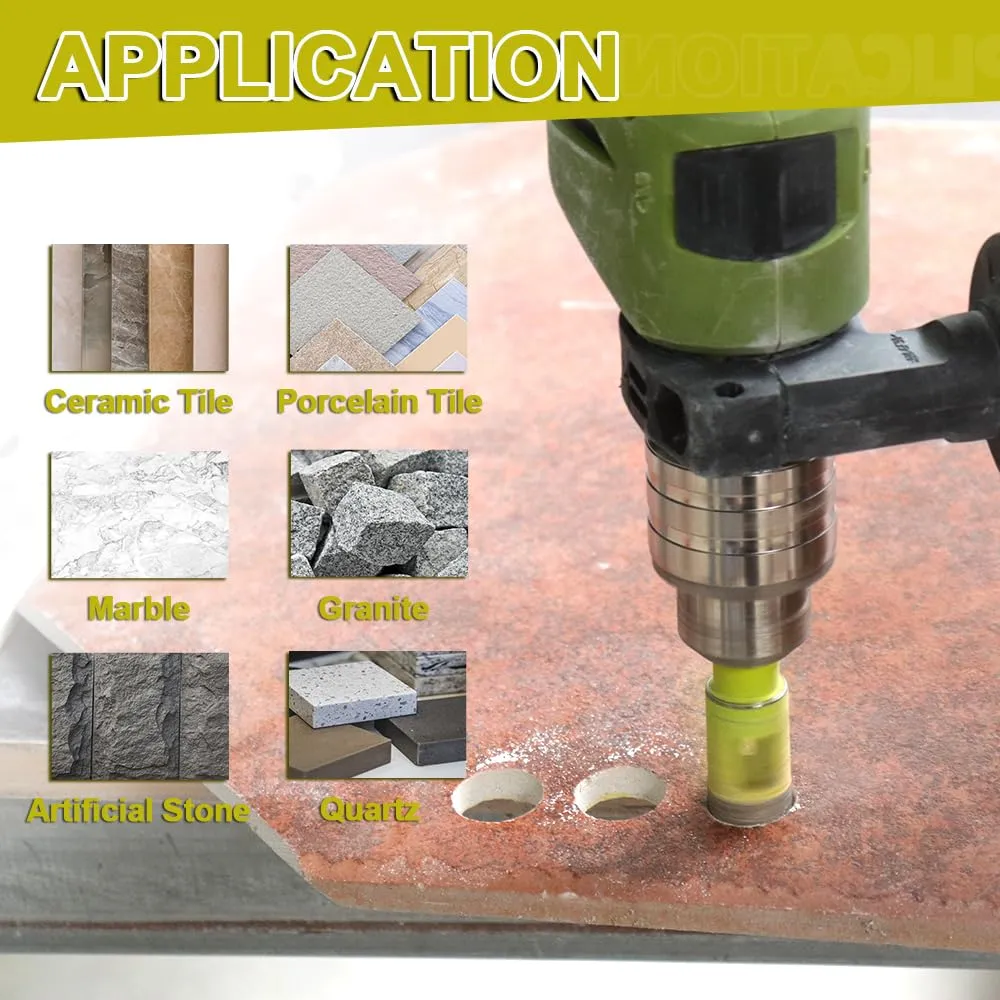 Sanleetek punte diamantate 8 pezzi 6-35 mm gres marmo uso secco