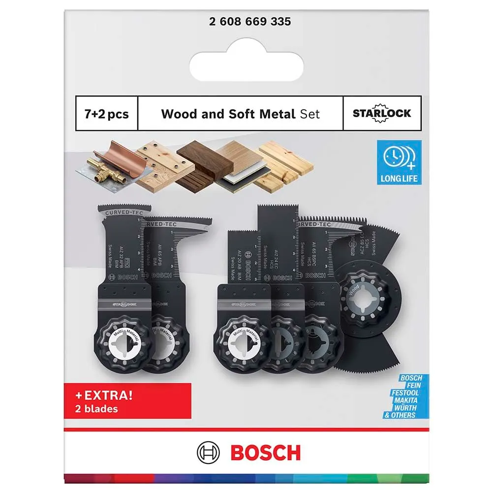 Bosch Expert Wood and Soft Metal lame multiutensile 9 pz legno