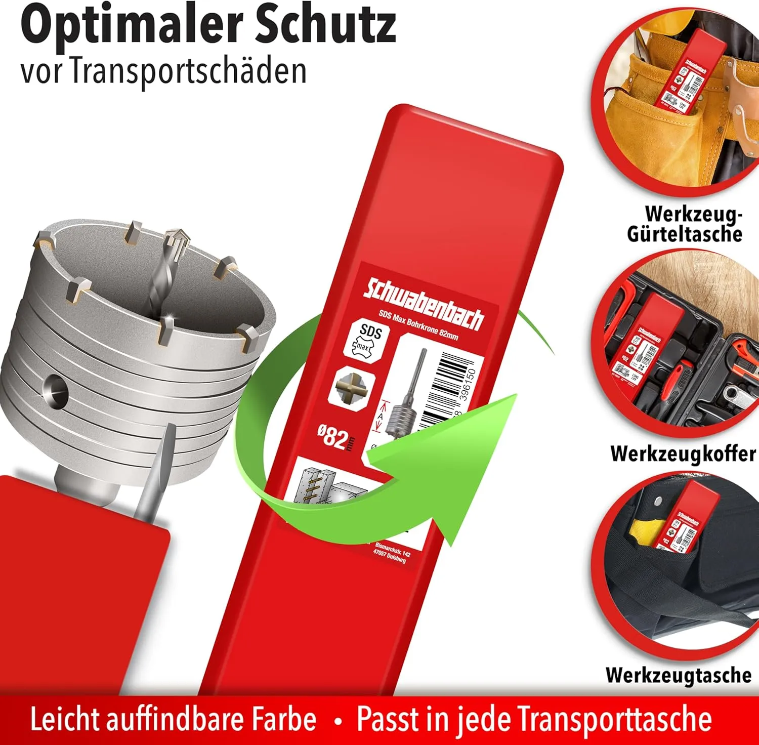 Schwabenbach SDS-Max corona in metallo duro 68 mm muro