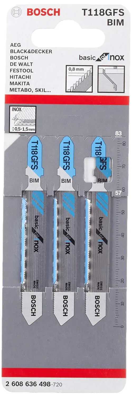 Bosch Expert T 118 GFS lame seghetto inox 3 pezzi