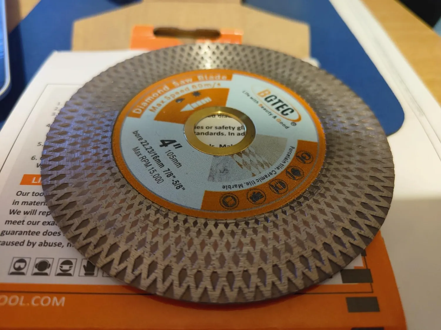 BGTEC Disco Diamantato 105 mm per Gres e Marmo