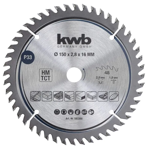 KWB lama sega circolare 150x16 mm taglio fine legno