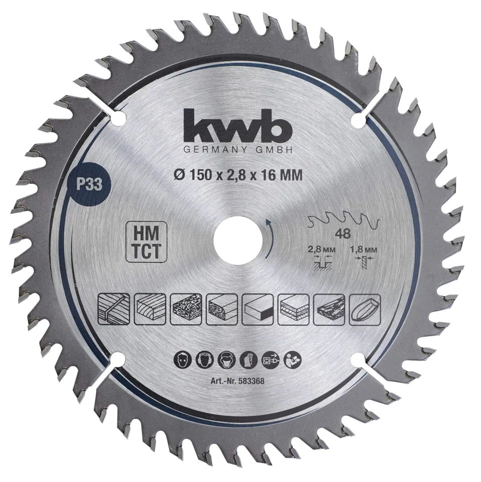 KWB lama sega circolare 150x16 mm taglio fine legno
