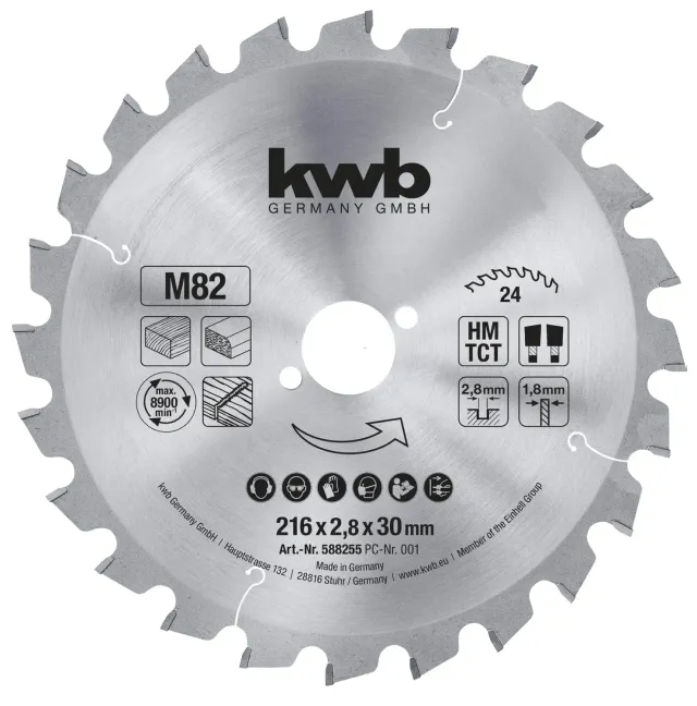 KWB 588255 lama circolare 216x30 mm Z24 truciolare legno