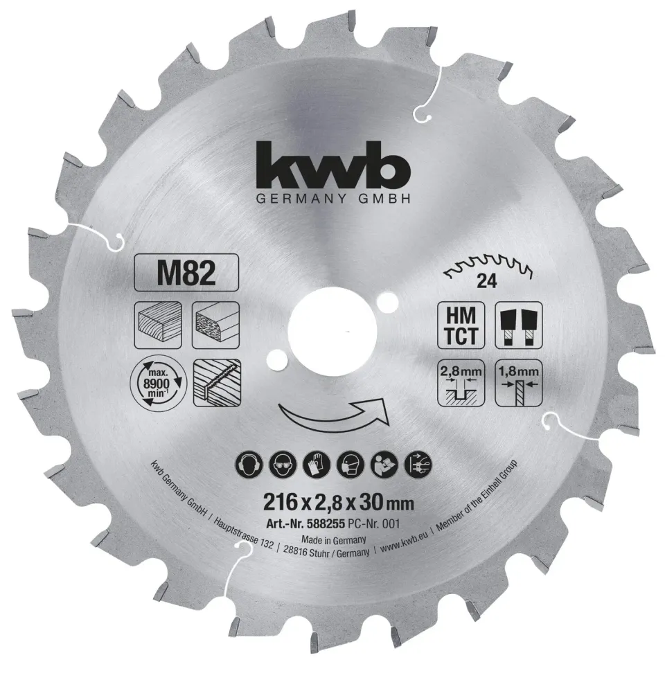 KWB 588255 lama circolare 216x30 mm Z24 truciolare legno