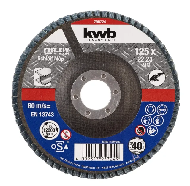 KWB Cut-Fix 795724 disco lamellare 125 mm grana 40