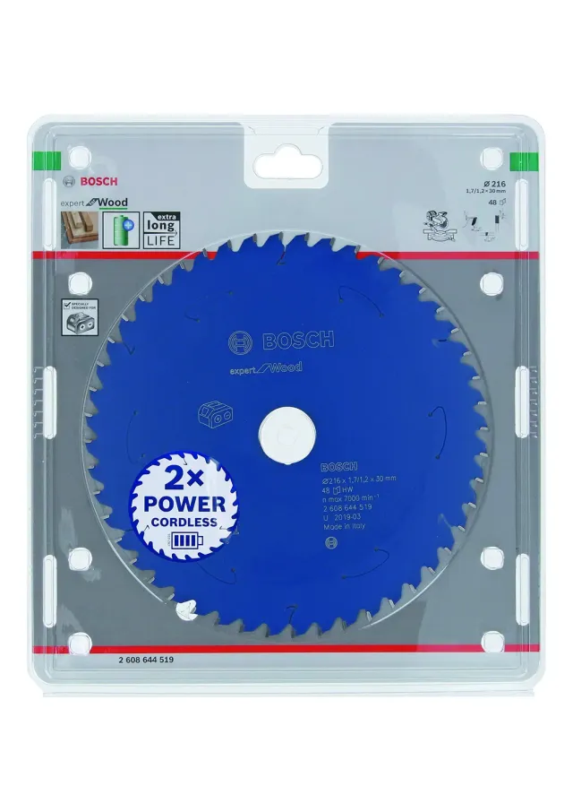 Bosch Expert lama circolare 216x30 mm 48 denti legno batteria