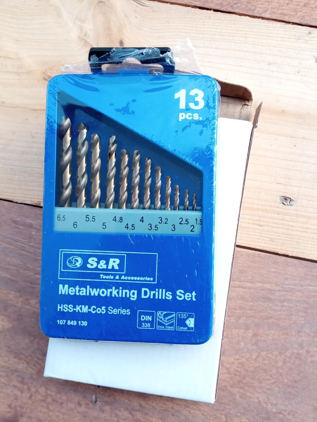 S&R Punte cobalto HSS 13pz 1,5-6,5mm inox scatola metallo