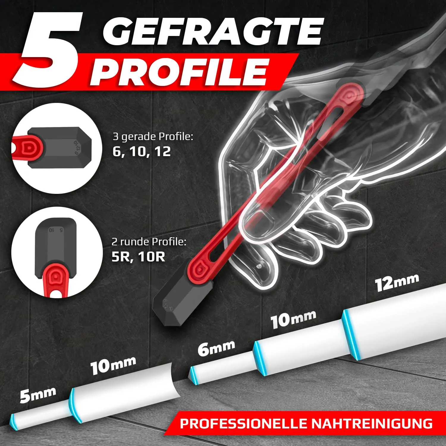 Graff Set Liscia Fughe 5 in 1 Silicone 6-12 mm