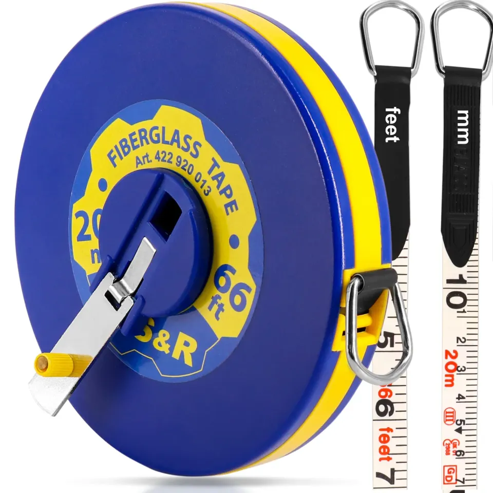S&R Rotella Metrica 20 M Nastro Fibra Vetro mm/pollici