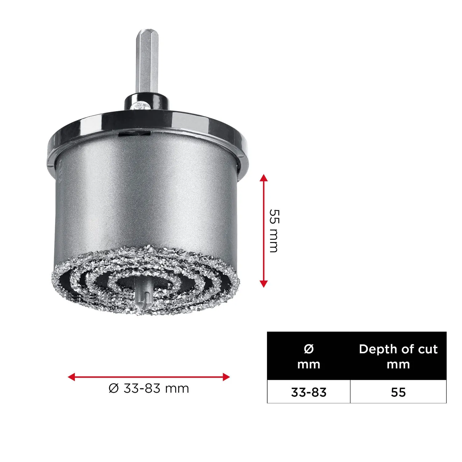 KWB Set 6 seghe a tazza 33-83 mm piastrelle ceramica