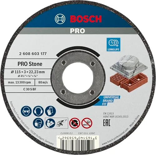 Bosch PRO Stone Disco da Taglio Pietra 115 mm per Mattone