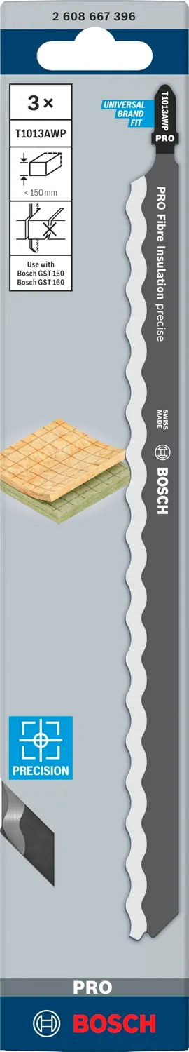 Bosch PRO T1013AWP lame seghetto 3 pz fibra isolante