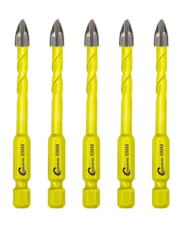 Sanleetek punte carburo 6 mm esagonali 5 pezzi muro