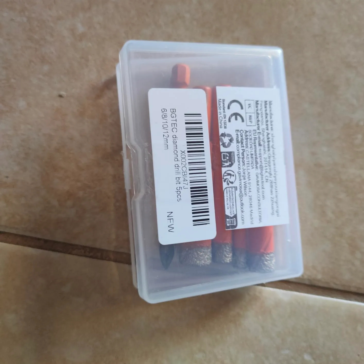 BGTEC set punte diamantate 6-12 mm 5 pezzi con carburo