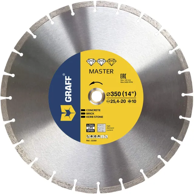Graff Disco Diamantato 350 mm per Cemento Armato