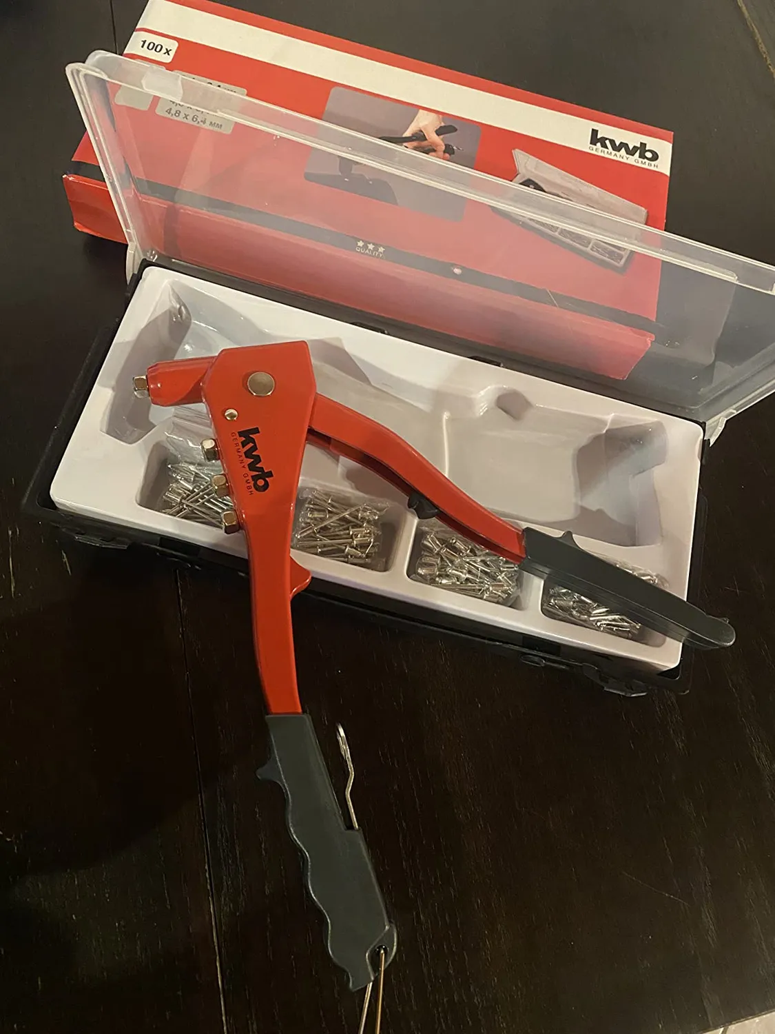 KWB rivettatrice ciechi set 100 rivetti alluminio 2,4-4,8 mm