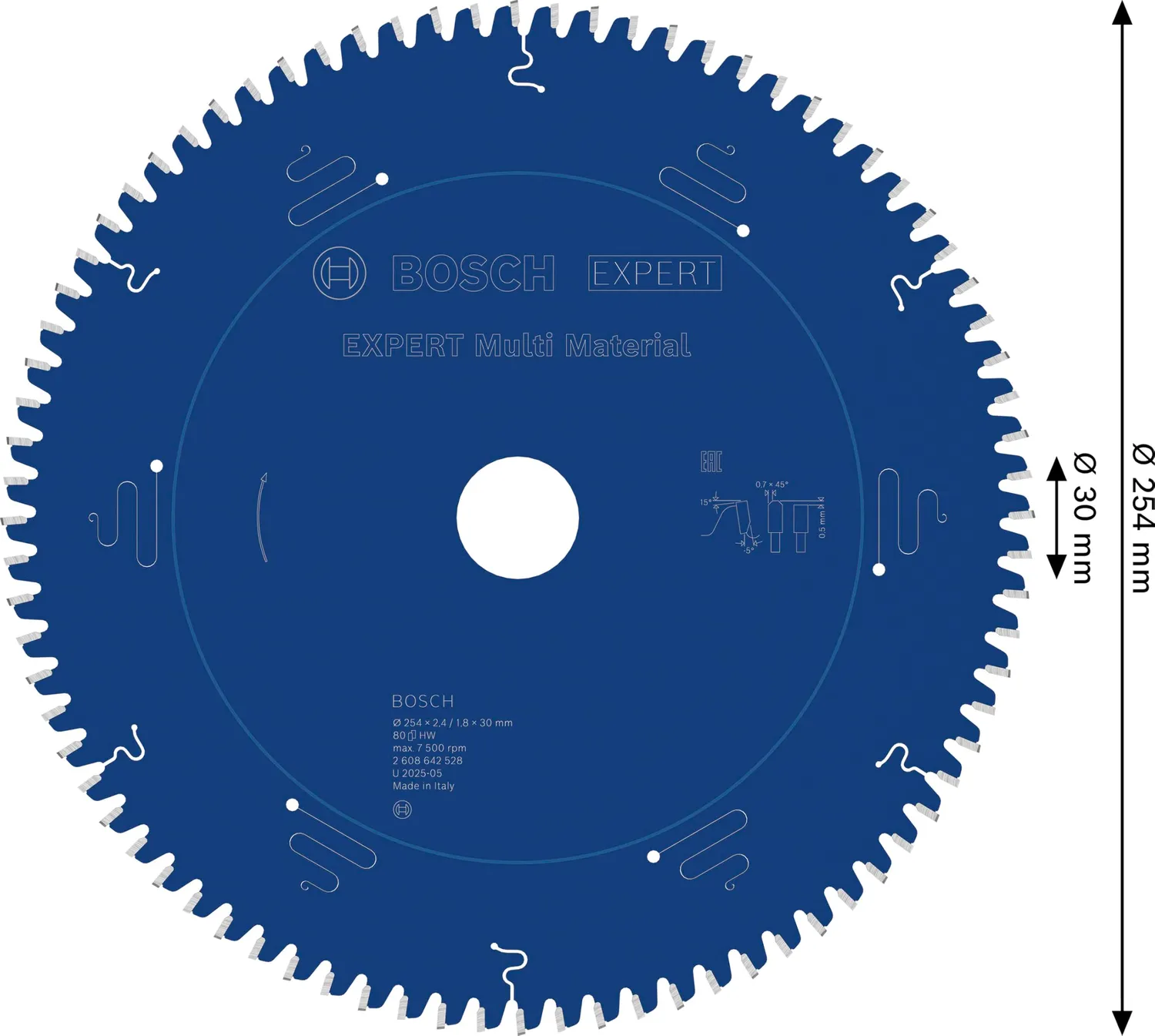 Bosch Expert Multi Material lama circolare 254x30 mm 80 denti