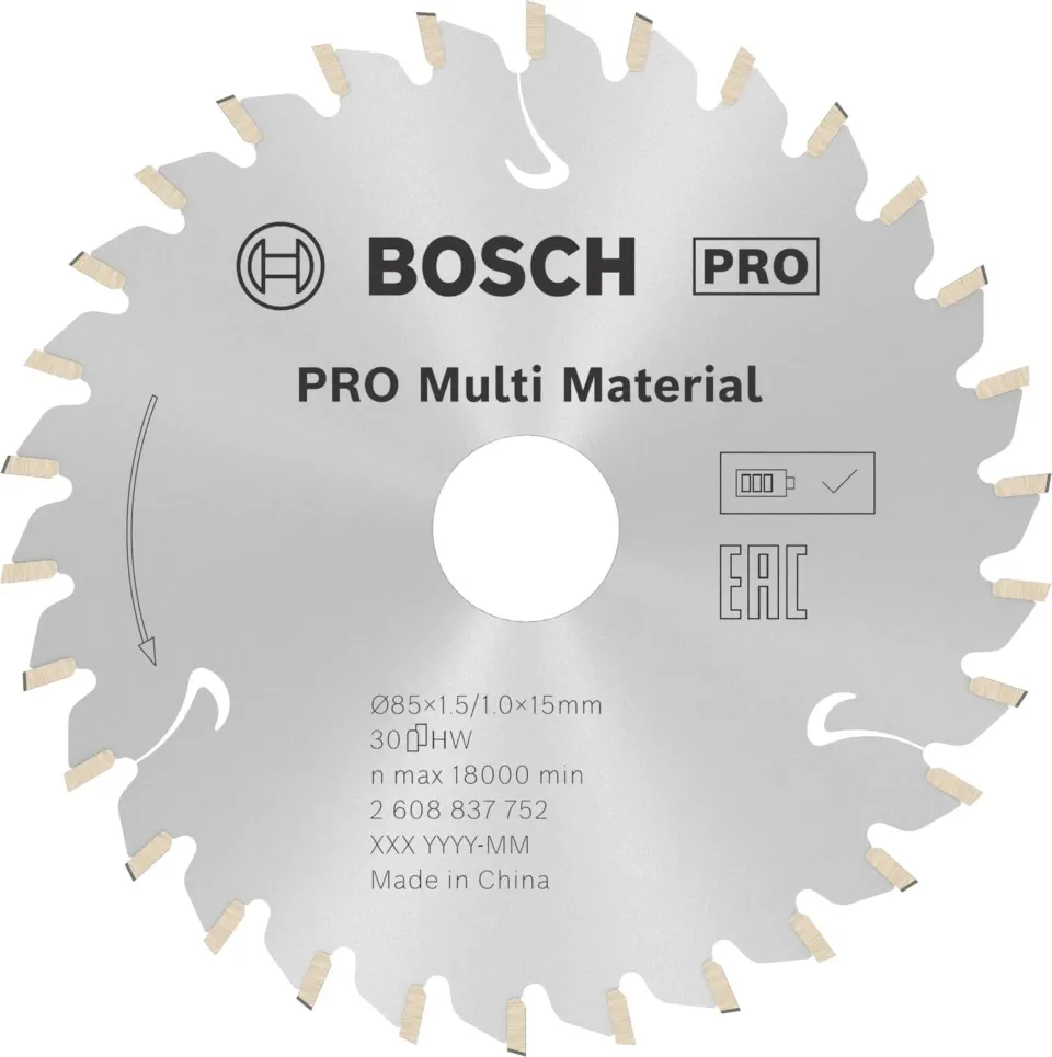 Bosch Pro lama circolare Multi Material cordless multimateriale
