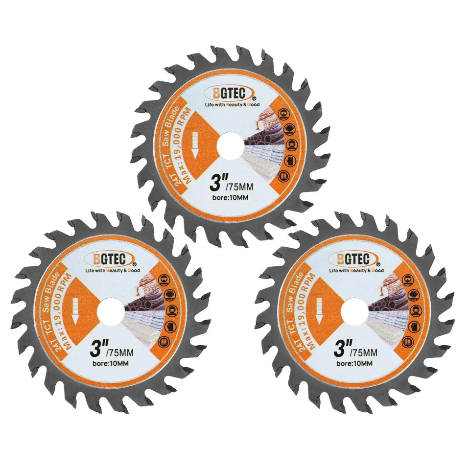 BGTEC TCT Lama Sega Circolare 75mm 3 Pezzi per Legno