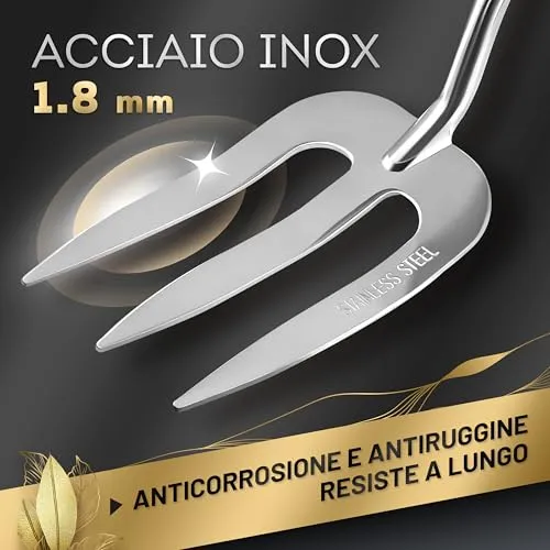 Grüntek Black Forest set attrezzi giardino 4pz inox