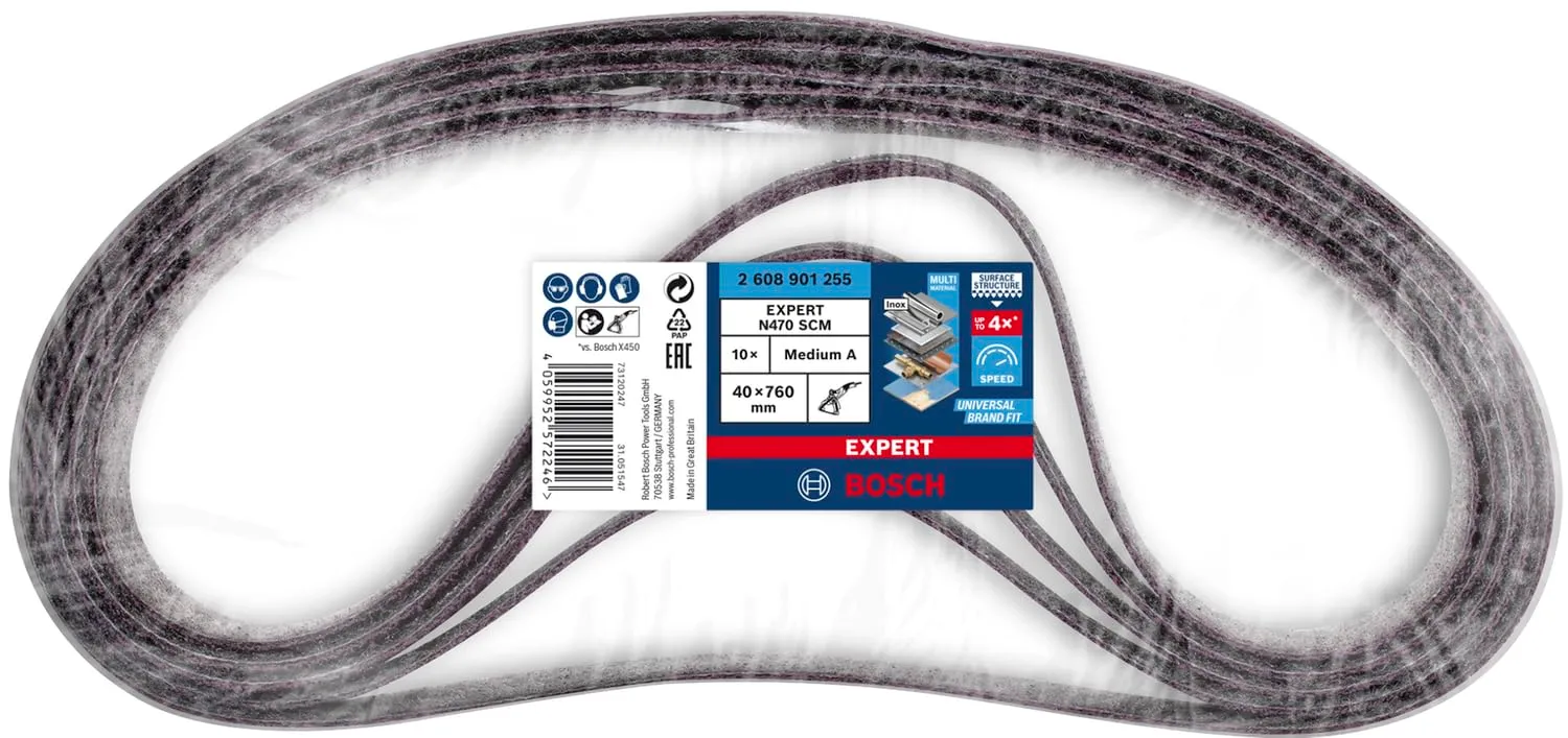 Bosch Expert N470 nastro abrasivo 40x760 mm Medio 10 pz