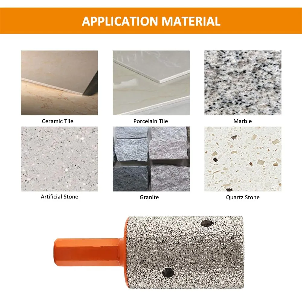 BGTEC fresa dito diamantata 25 mm esagonale gres uso secco