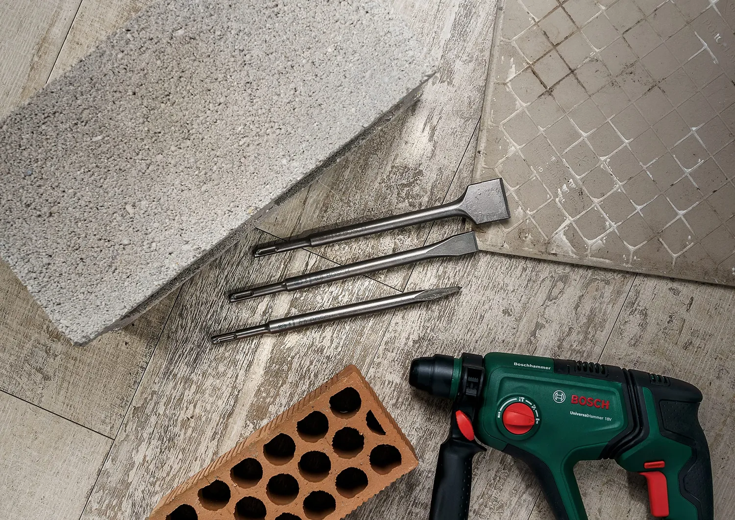 Bosch Expert set scalpelli SDS Plus 250 mm 3 pz calcestruzzo
