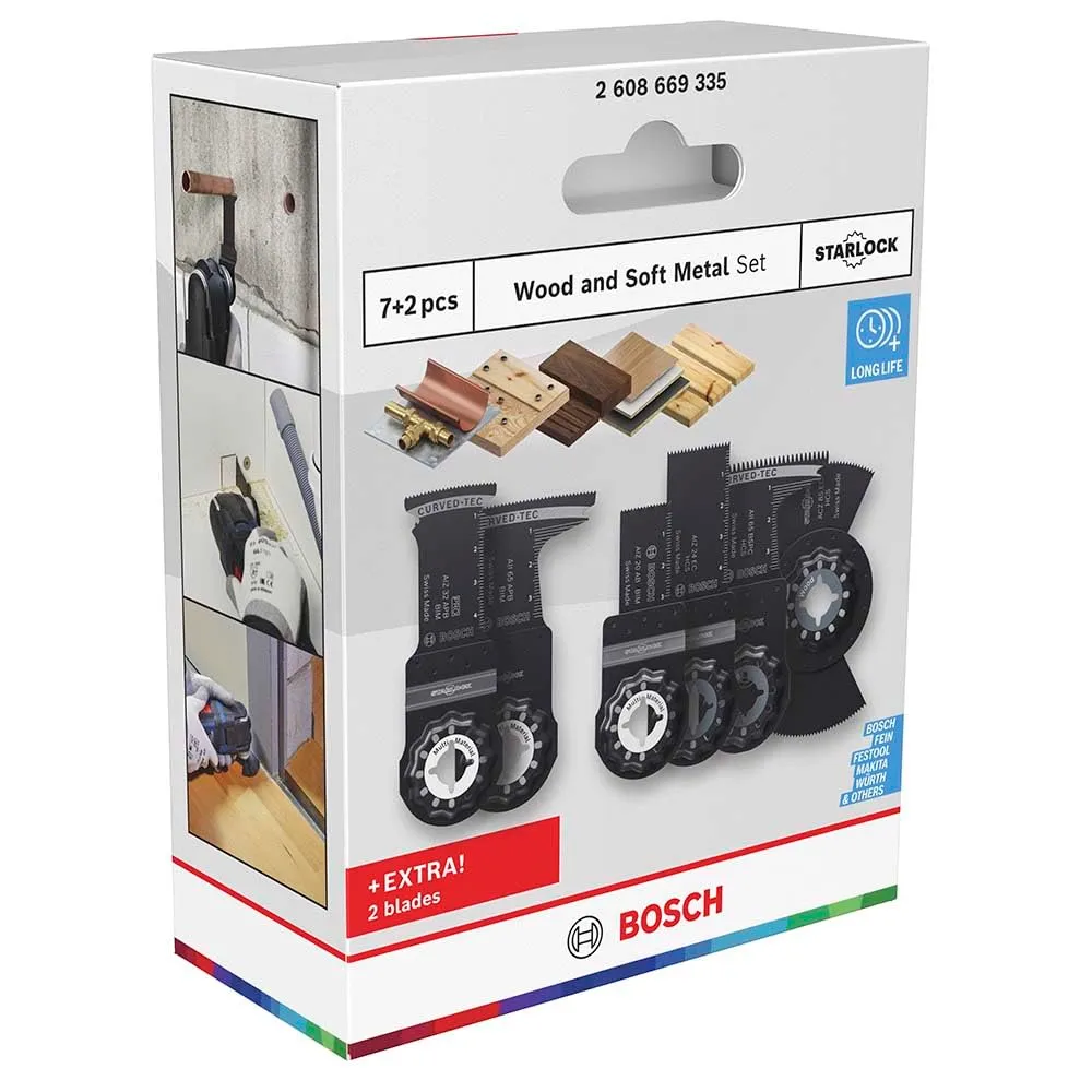 Bosch Expert Wood and Soft Metal lame multiutensile 9 pz legno