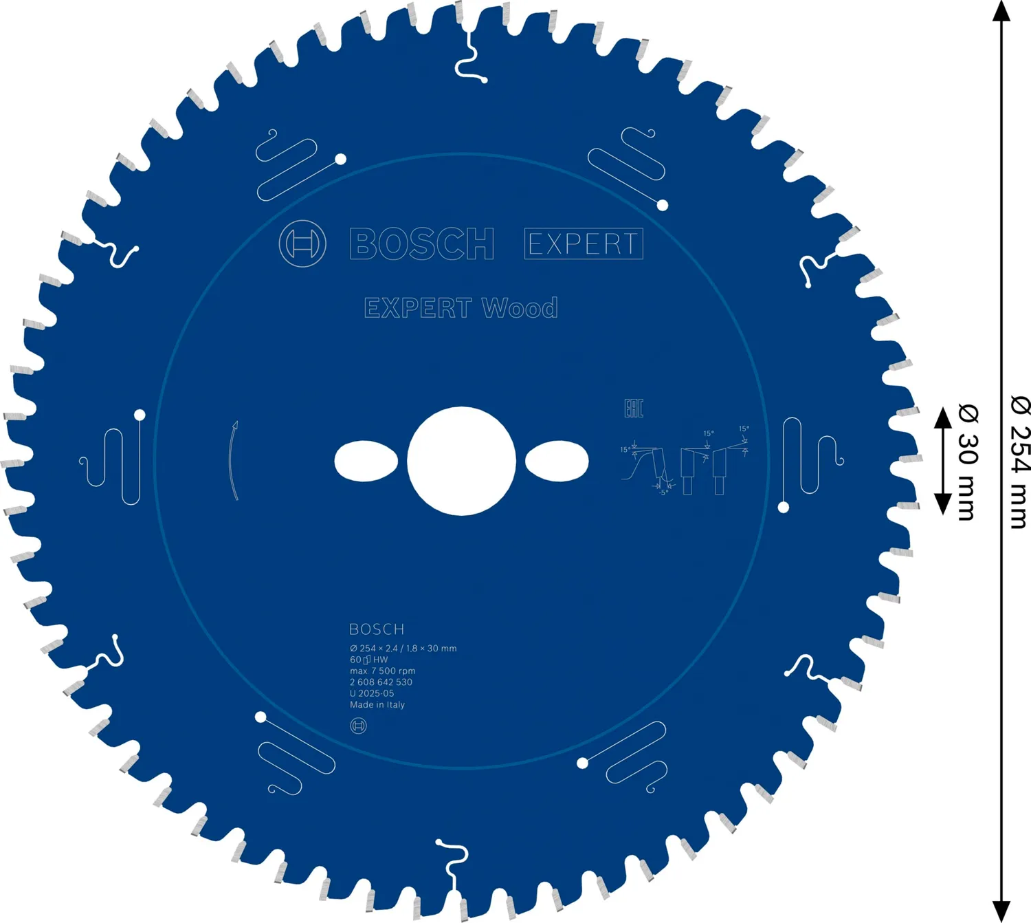 Bosch Expert for Wood lama circolare 254x30 60 denti legno