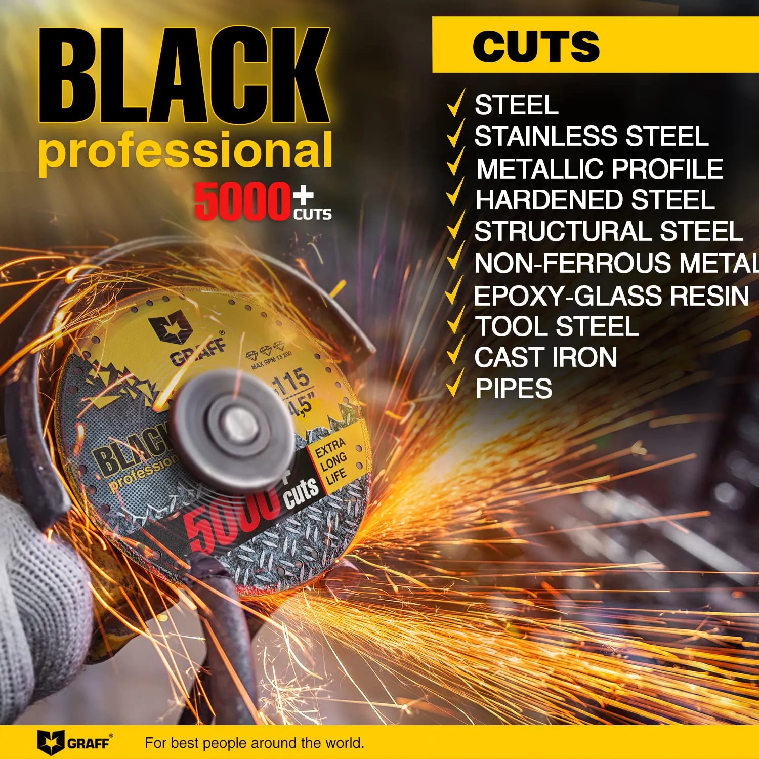 Graff Black disco taglio diamantato metallo 115mm sottile