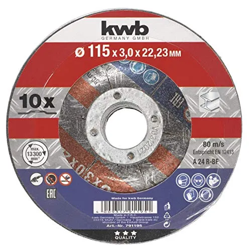 KWB Kraftixx 791195 dischi taglio metallo 115 10pz