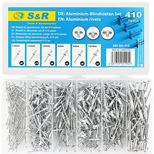 S&R Set rivetti ciechi alluminio 410 pezzi 6 misure