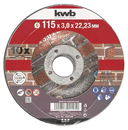 KWB Kraftixx 792195 dischi taglio pietra 115 mm 10 pezzi