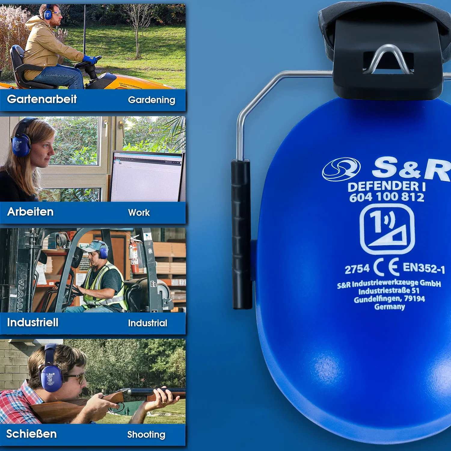 S&R cuffie antirumore SNR 31,3 dB Defender leggere