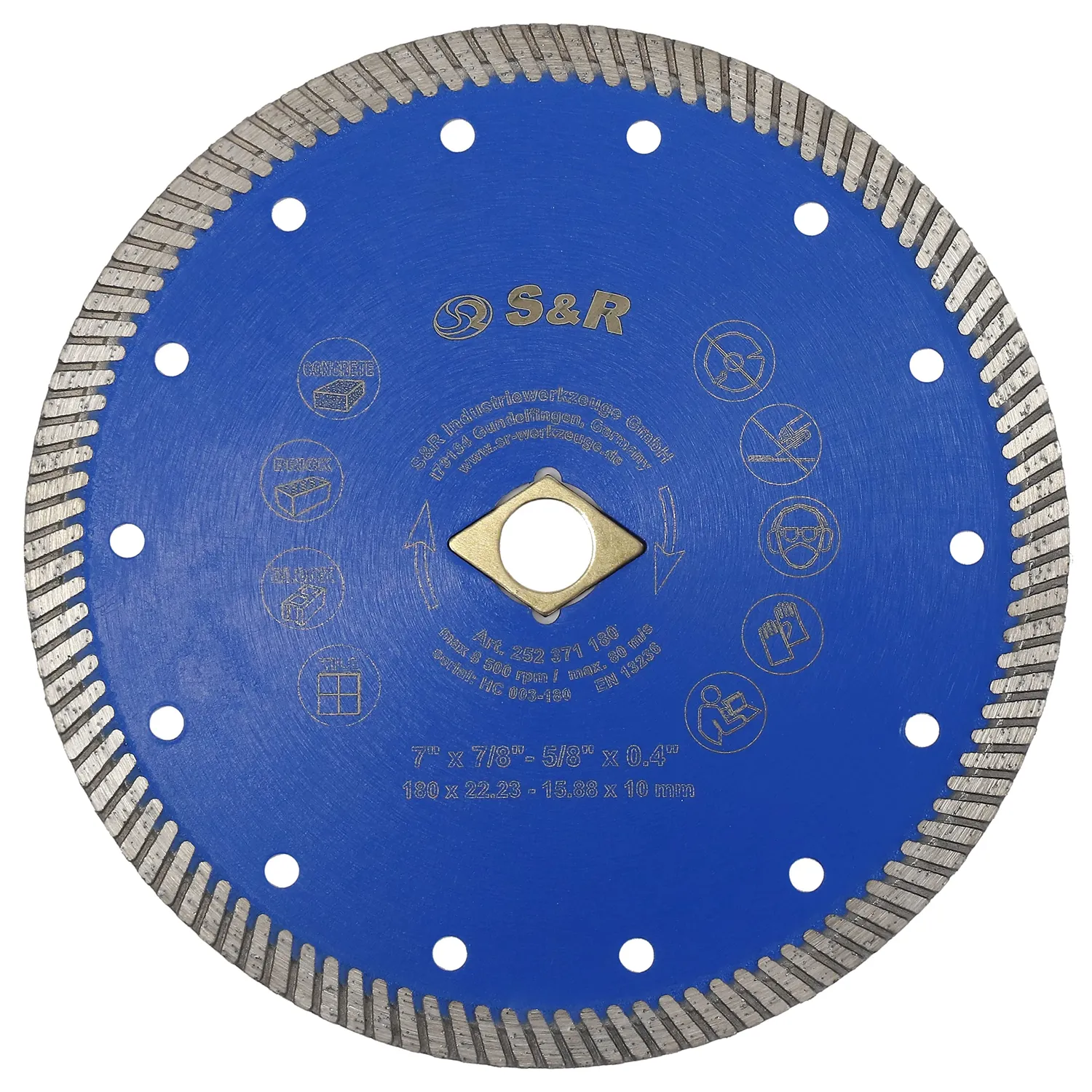 S&R disco diamantato 180x22,2 mm per cemento piastrelle