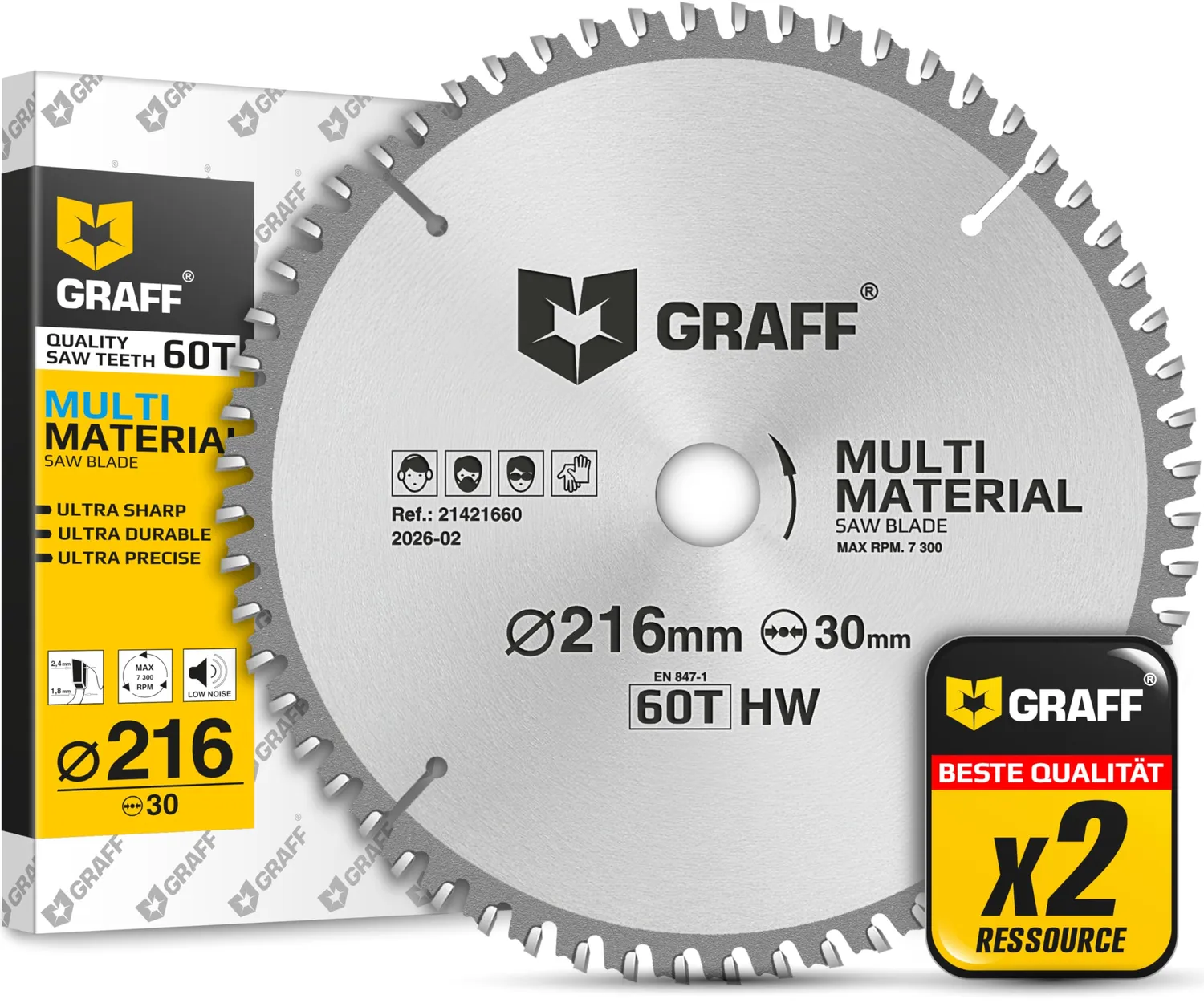Graff lama circolare legno 125mm 40 denti foro 22,23mm smerigliatrice