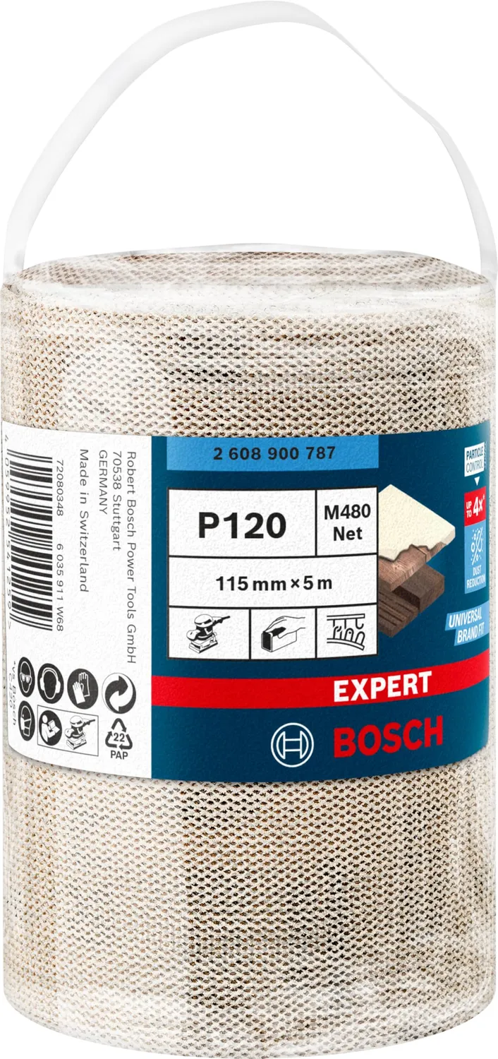 Bosch Expert M480 rotolo abrasivo rete 115 mm 5 m G120