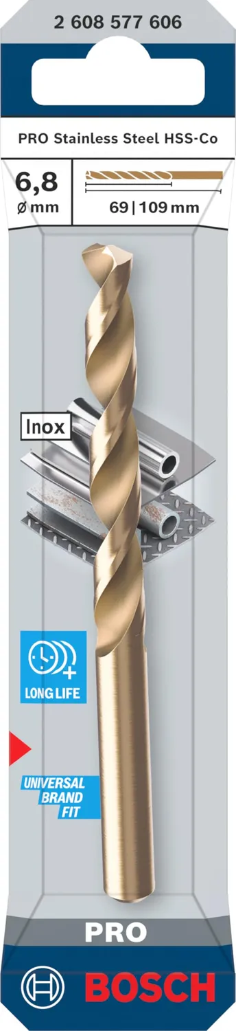 Bosch PRO Stainless punta HSS-Co 6,8 mm inox