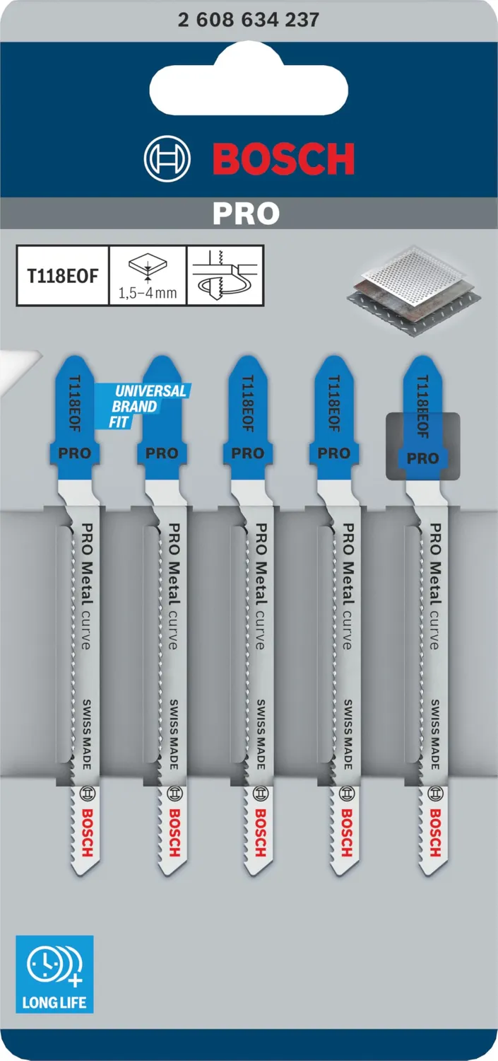 Bosch Expert T118EOF lame seghetto alternativo 5 pezzi metallo