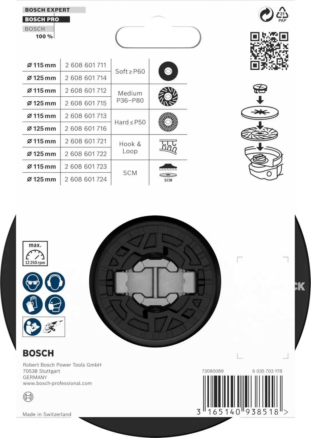 Bosch Expert PRO platorello X-Lock medio 125 mm levigatura