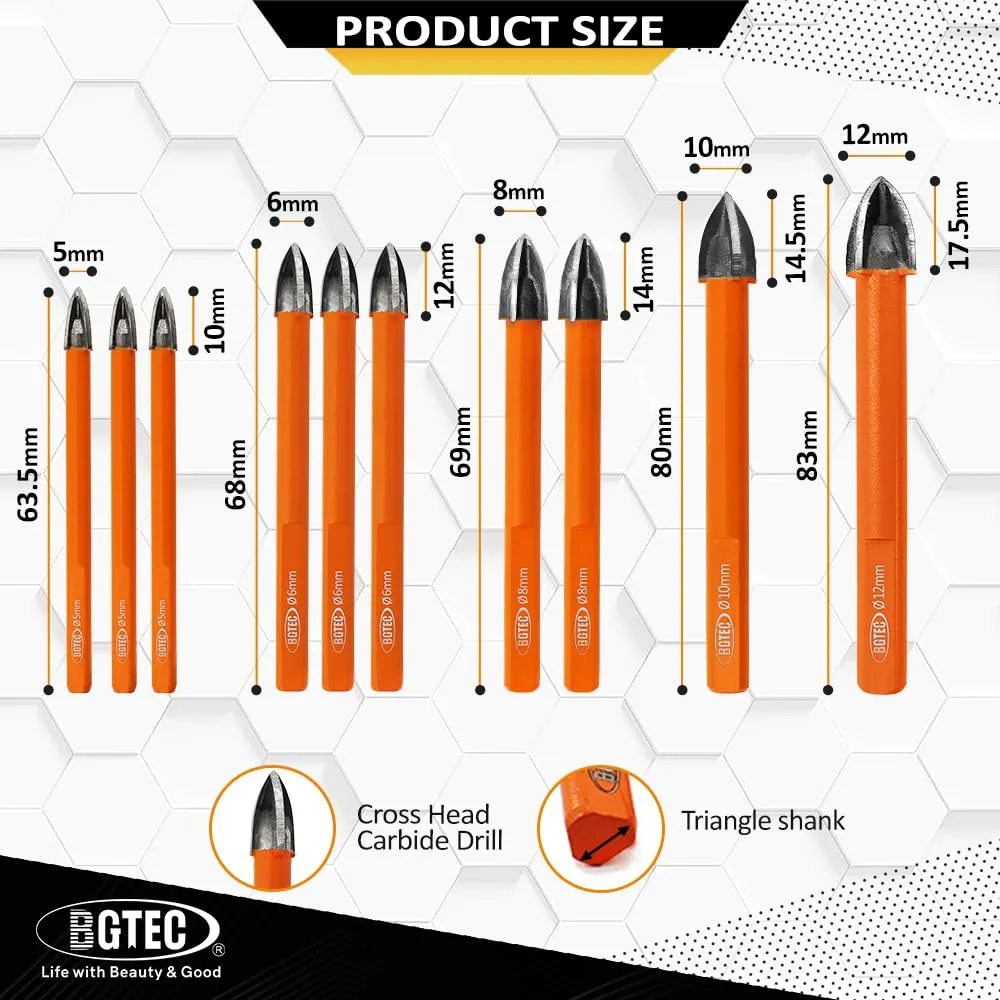 BGTEC punte piastrelle vetro 5-12 mm 10 pezzi triangolari