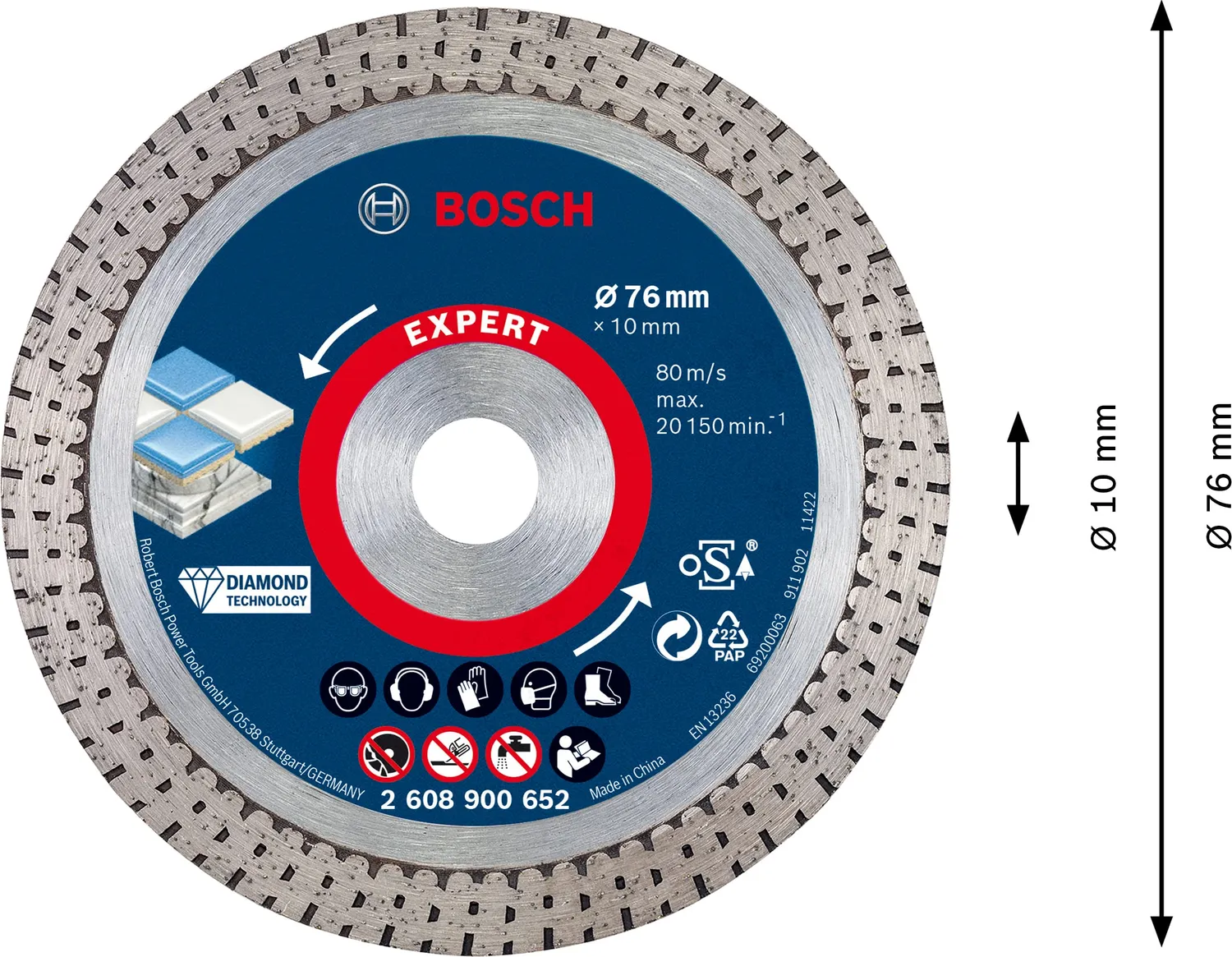 Bosch Expert set 9 dischi 76 mm Mini L-Boxx GWS-12V