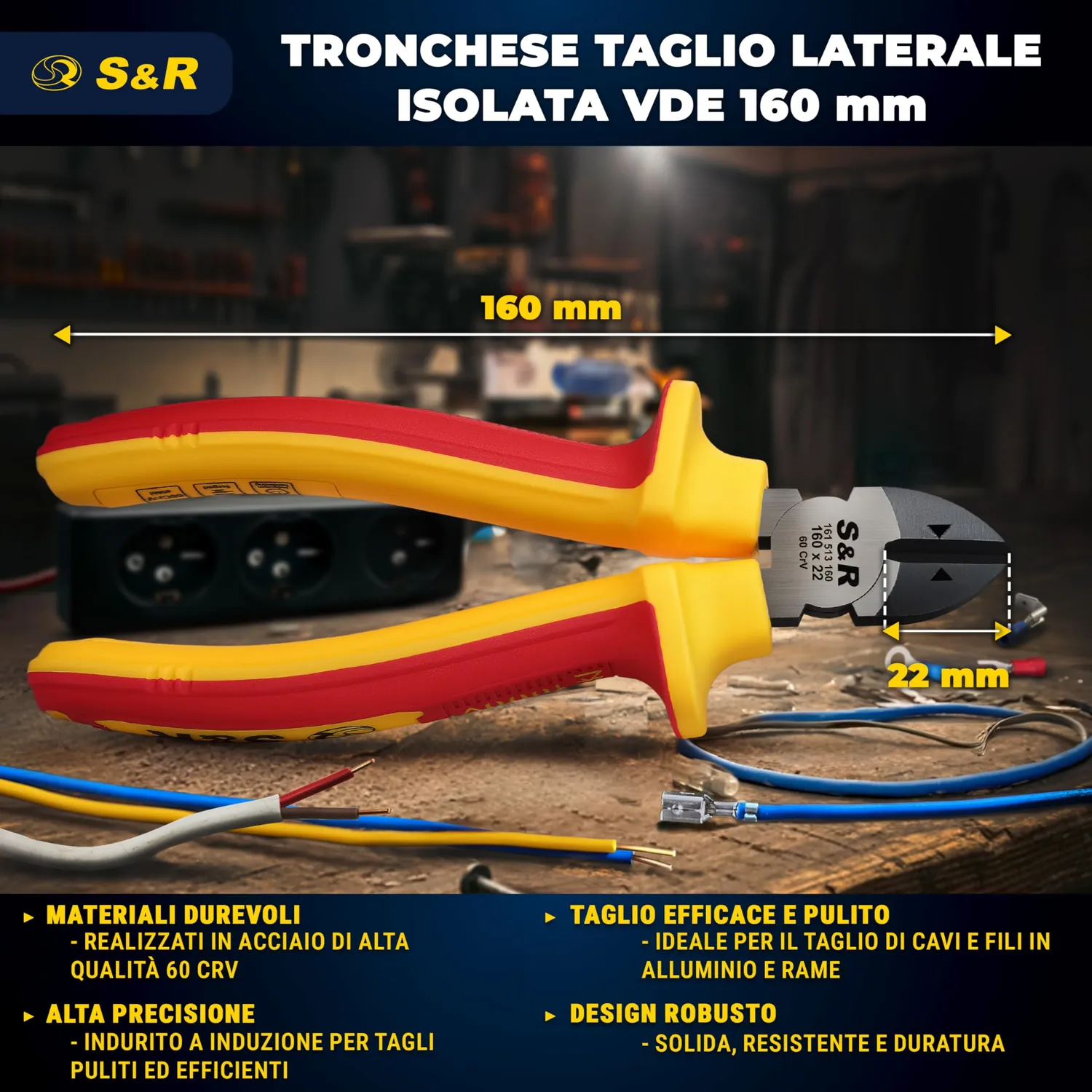 S&R tronchese taglio laterale 160 mm VDE 1000V