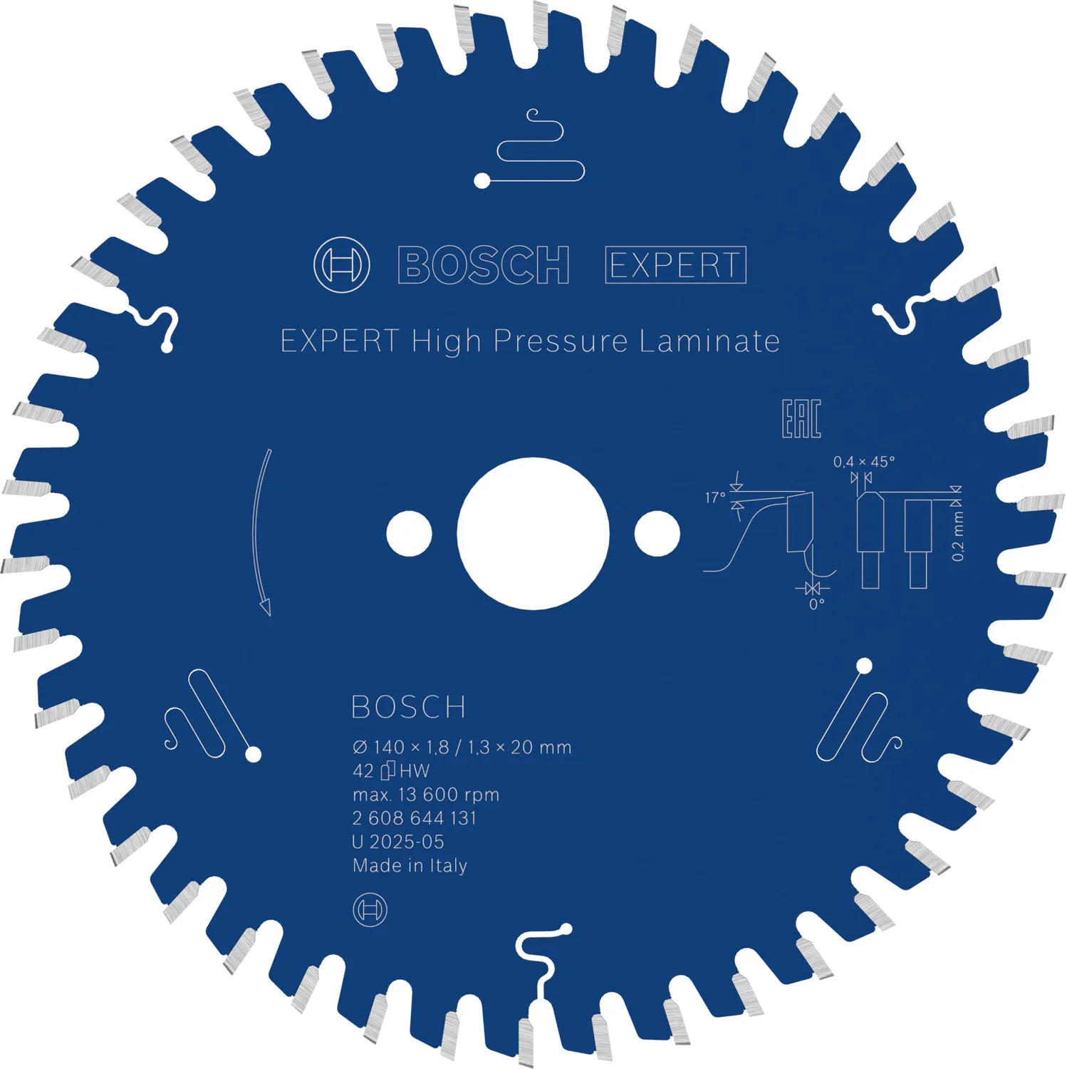Bosch Expert HPL lama circolare 190x20 42T laminato